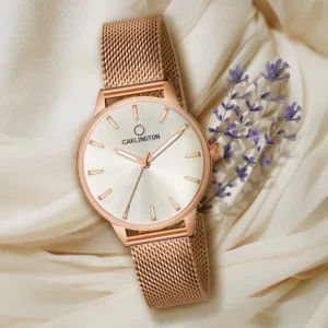 carlington elite analog ladies watch ct 2007 rosewhite